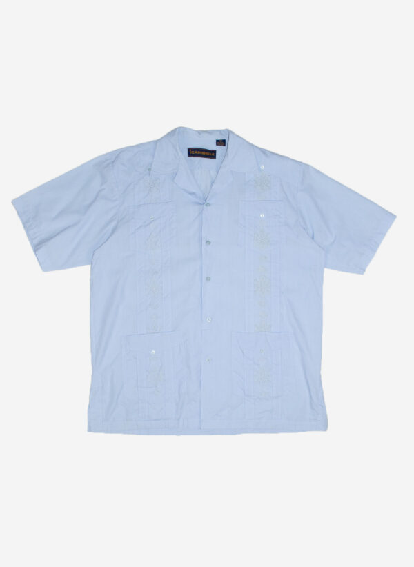 VINTAGE HEMD CUBAN STYLE HELLBLAU