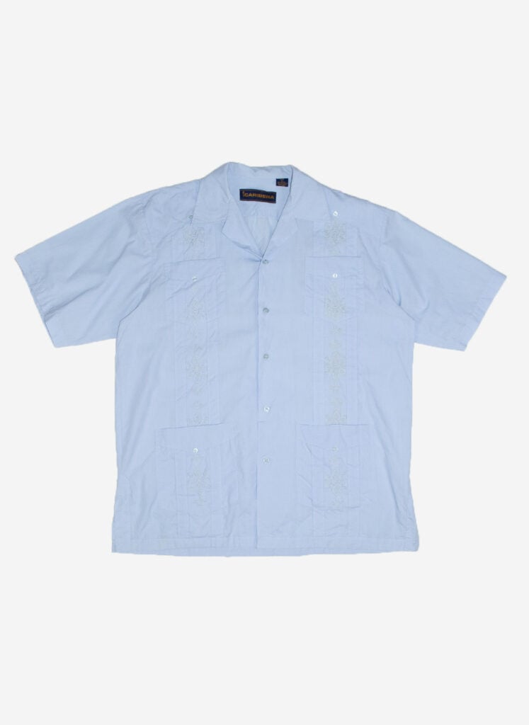 VINTAGE HEMD CUBAN STYLE HELLBLAU