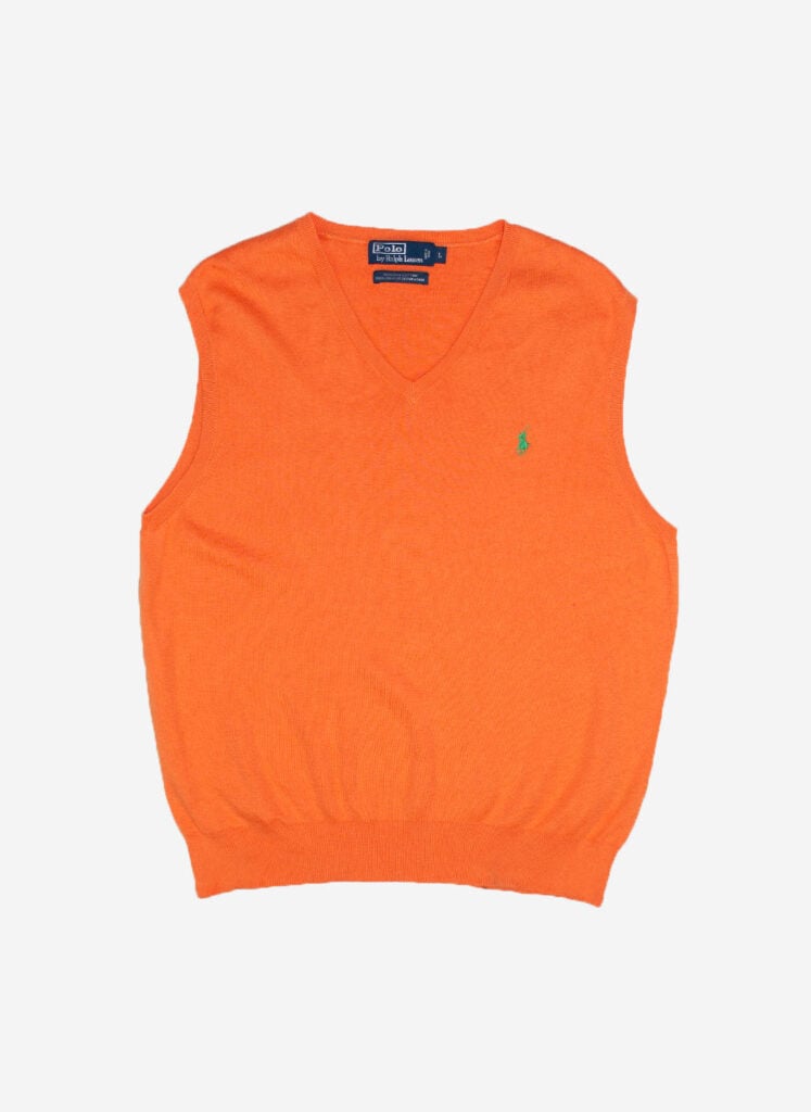 VINTAGE POLO RALPH LAUREN VEST ORANGE
