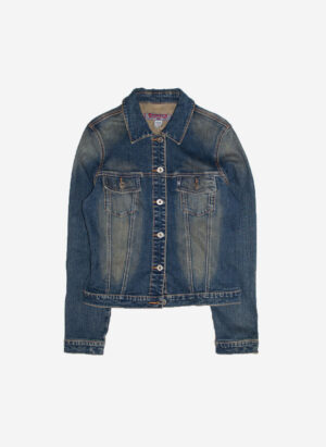 VINTAGE SILVER JEANS JACKE WOMEN’S CROPPED