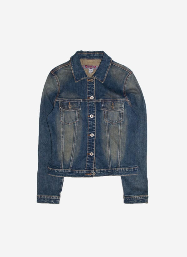VINTAGE SILVER JEANS JACKE WOMEN'S CROPPED