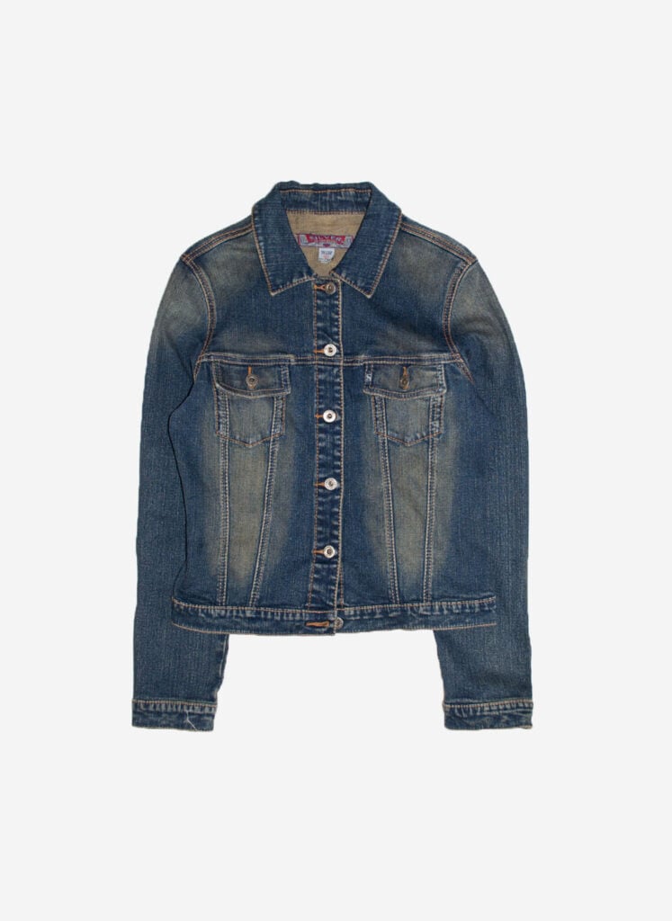 VINTAGE SILVER JEANS JACKE WOMEN'S CROPPED