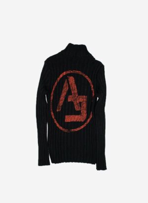ARMANI WOLL HALF-ZIP SCHWARZ