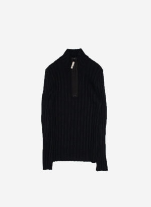 ARMANI WOLL HALF-ZIP SCHWARZ