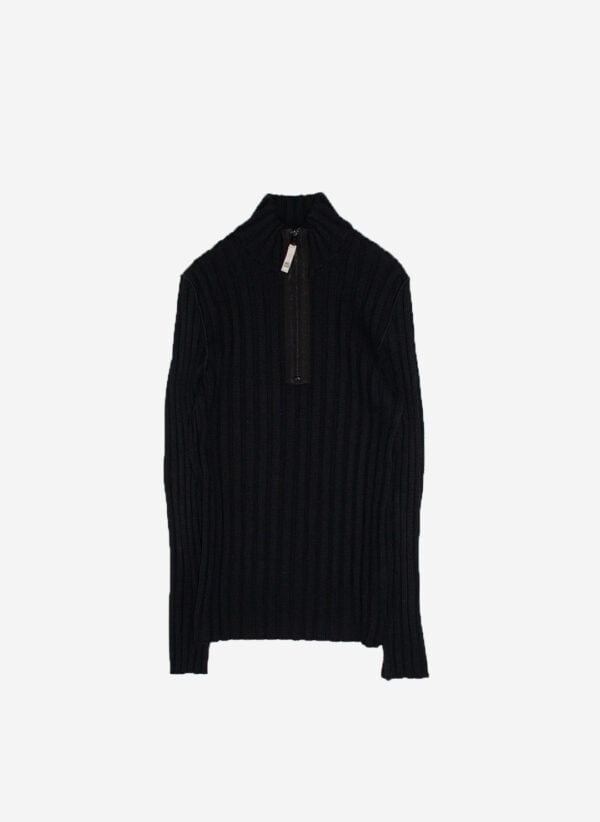 ARMANI WOLL HALF-ZIP SCHWARZ