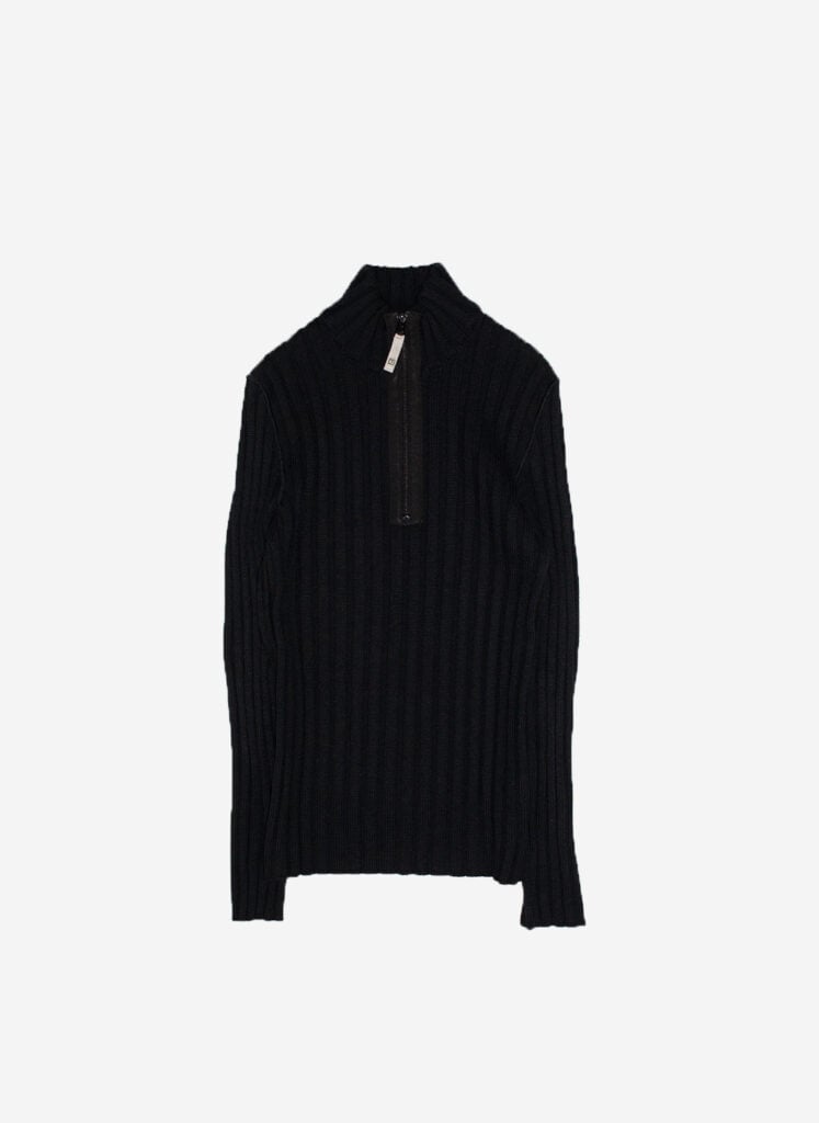 Armani Woll Half-Zip schwarz