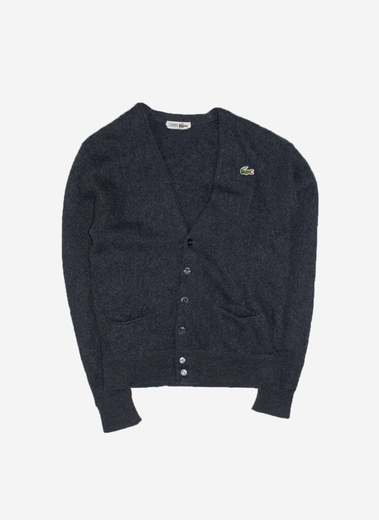 VINTAGE 60s CHEMISE LACOSTE CARDIGAN GRAU