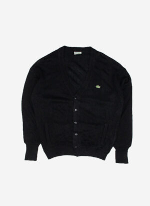 VINTAGE CHEMISE LACOSTE CARDIGAN SCHWARZ