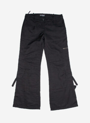 VINTAGE FANCY FLARED PANTS SCHWARZ