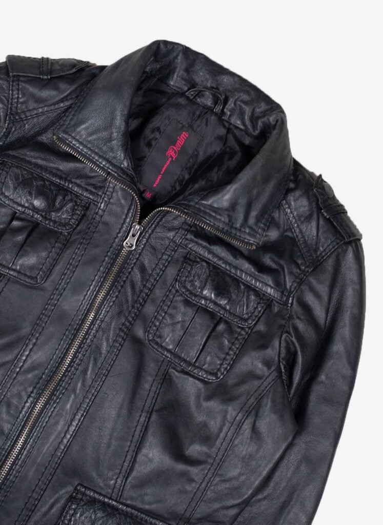 TOM TAILOR WOMEN'S LEDERJACKE SCHWARZ