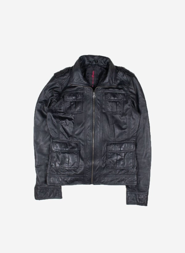 TOM TAILOR WOMEN'S LEDERJACKE SCHWARZ