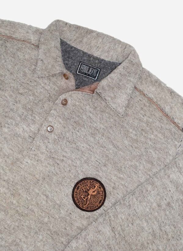 Vintage Ferre Jeans Wollpullover hellgrau – Bild 2