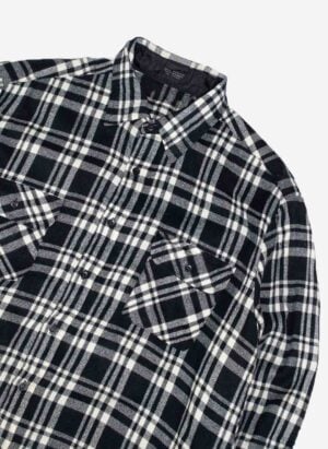 VINTAGE FLANELL SCHWARZ WEISS