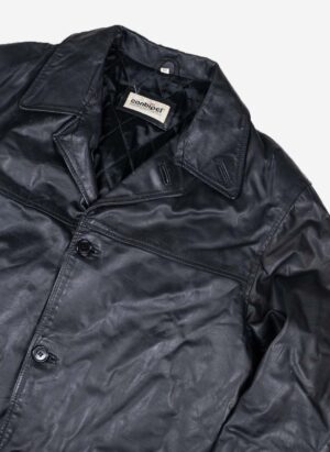 VINTAGE LEDERMANTEL SCHWARZ