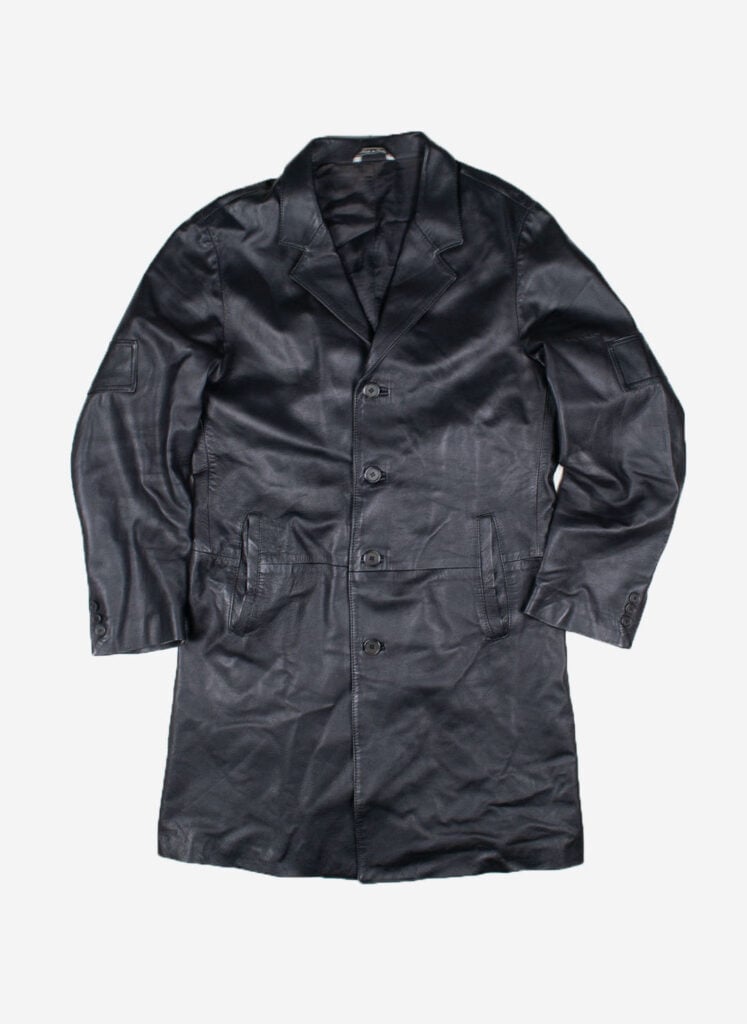 VINTAGE LEDERMANTEL SCHWARZ