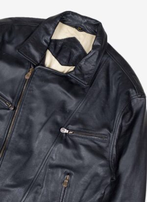 VINTAGE TRAPPER LEDERMANTEL SCHWARZ