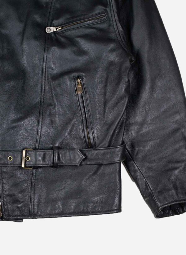 VINTAGE TRAPPER LEDERMANTEL SCHWARZ – Bild 4