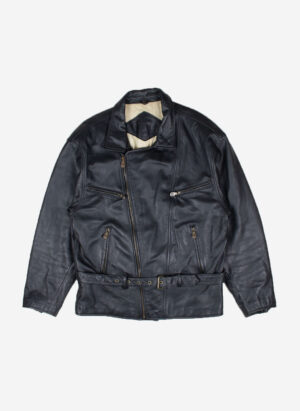 VINTAGE TRAPPER LEDERMANTEL SCHWARZ