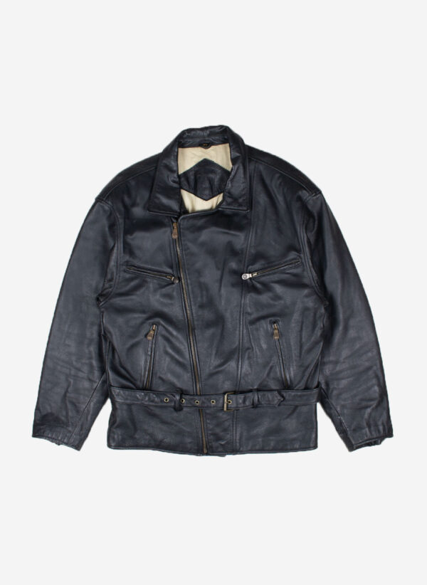 VINTAGE TRAPPER LEDERMANTEL SCHWARZ