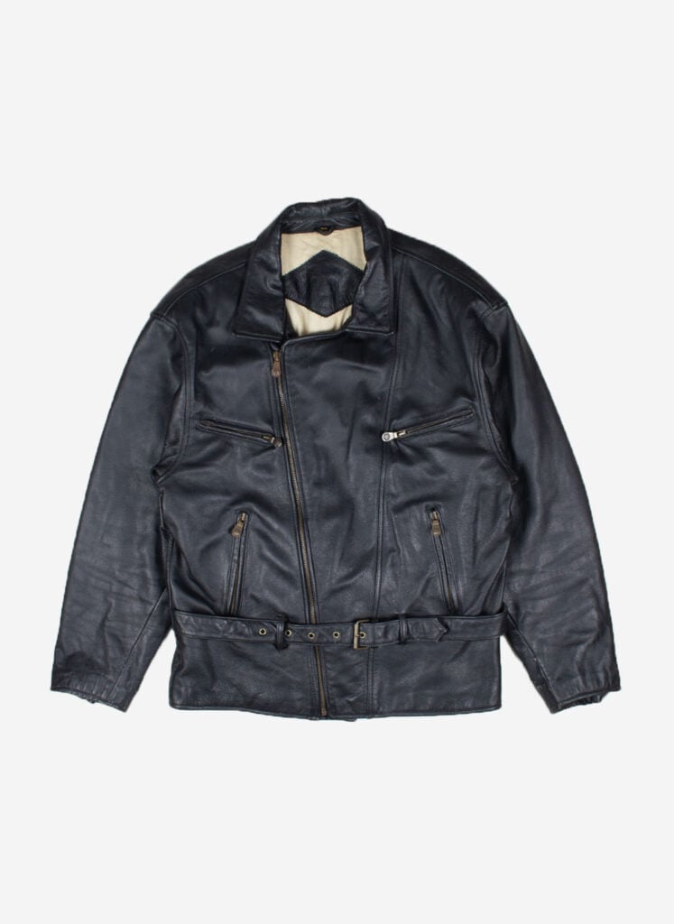 VINTAGE TRAPPER LEDERMANTEL SCHWARZ