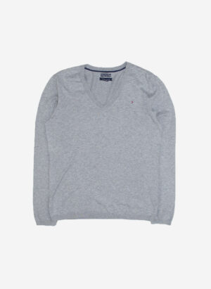 Tommy Hilfiger Pima V-Neck Sweater grau