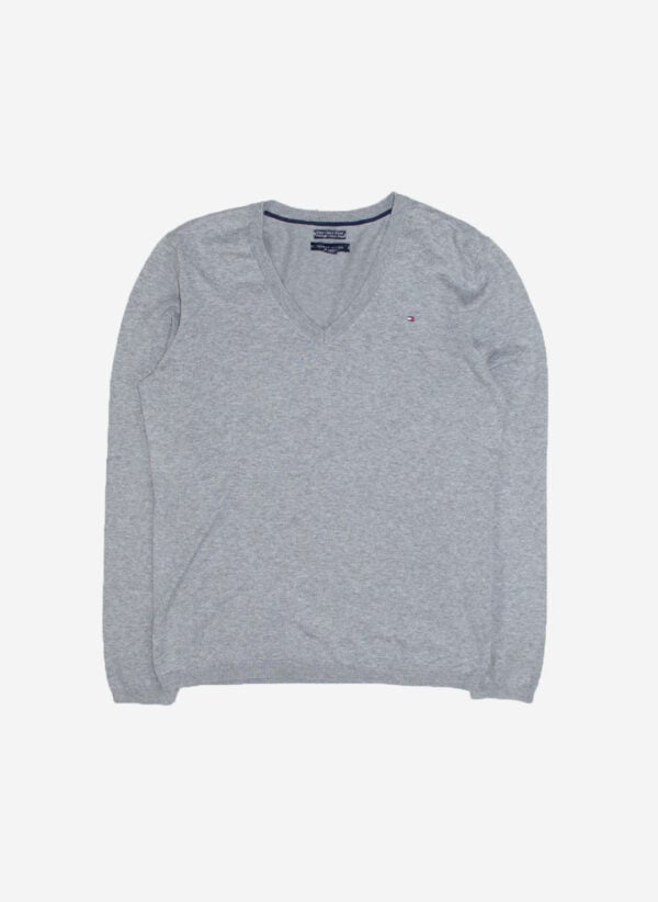 Tommy Hilfiger Pima V-Neck Sweater grau