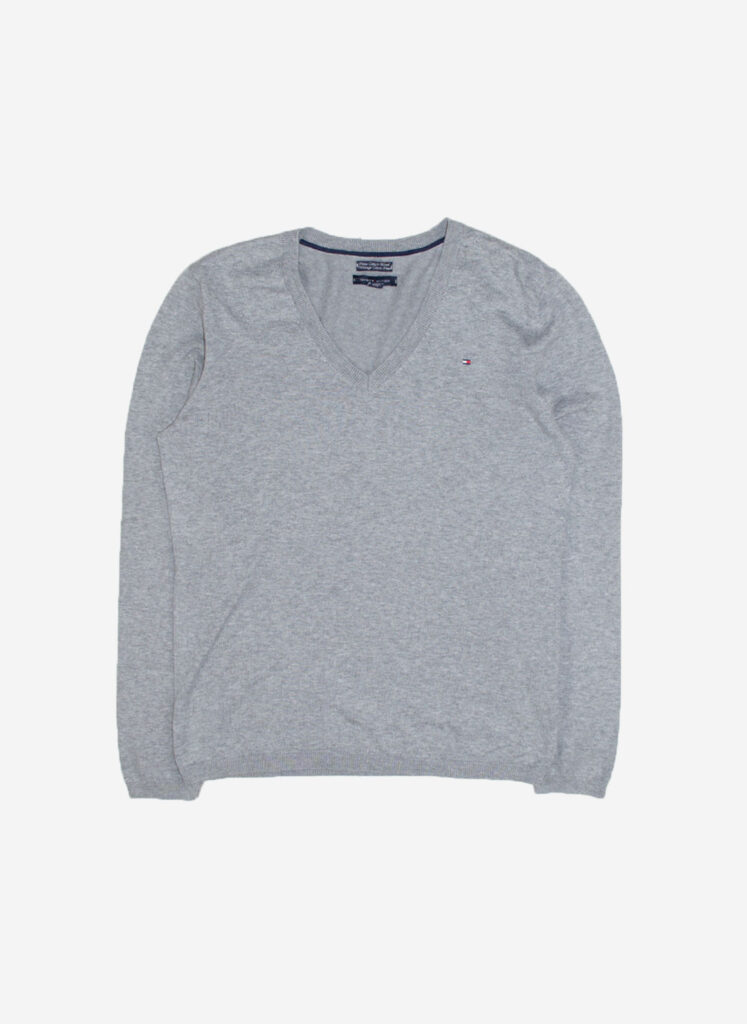 Tommy Hilfiger Pima V-Neck Sweater grau