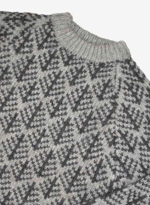 Vintage heavy Wollpullover grau