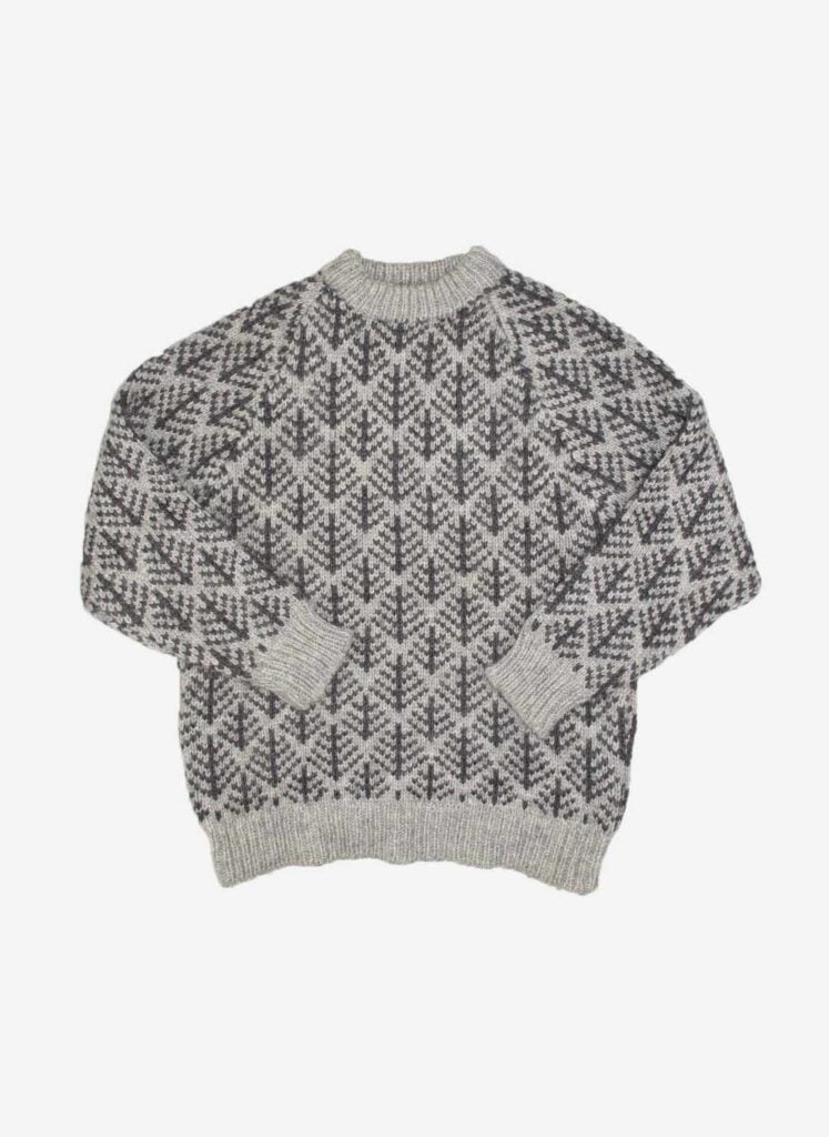 Vintage heavy Wollpullover grau