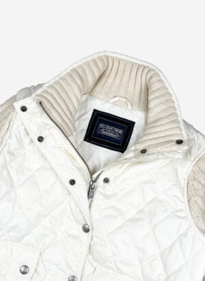 Vintage Ralph Lauren Y2K quilted Damen Strickjacke creme