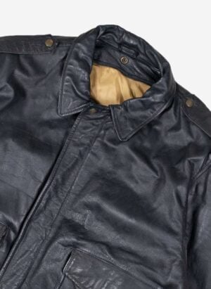 Vintage Aviator Lederjacke schwarz