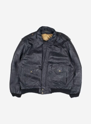 Vintage Aviator Lederjacke schwarz