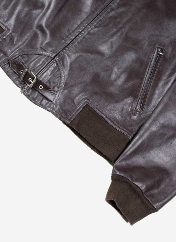 Vintage Lederjacke dunkelbraun – Bild 4