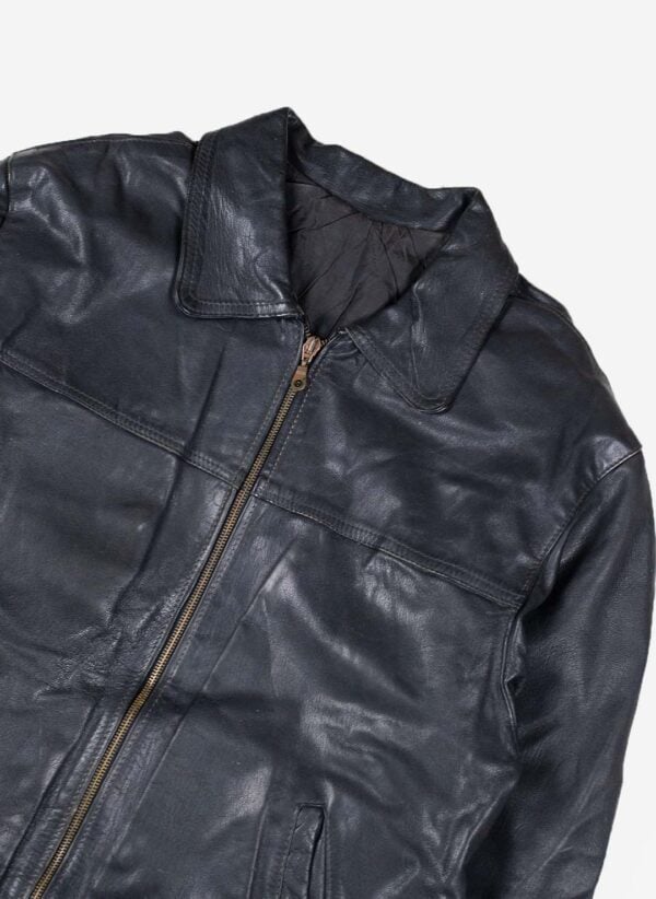 Vintage Lederjacke schwarz – Bild 2