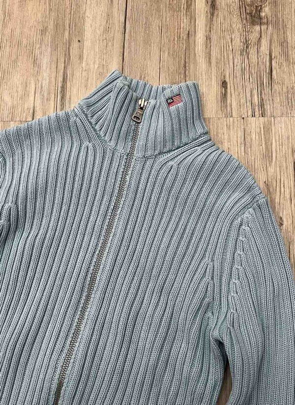 Vintage Polo Jeans Ralph Lauren women's Knit Zipper babyblau – Bild 4