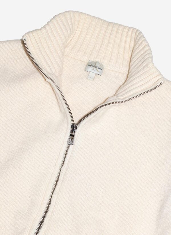 Vintage 90s Calvin Klein Knit Zipper creme – Bild 2