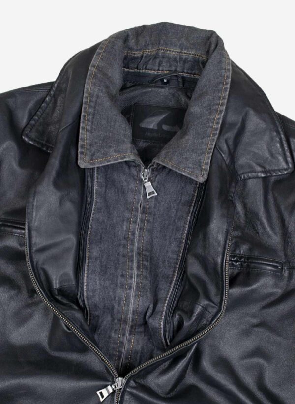 Angelo Litrico double layer Lederjacke schwarz – Bild 3