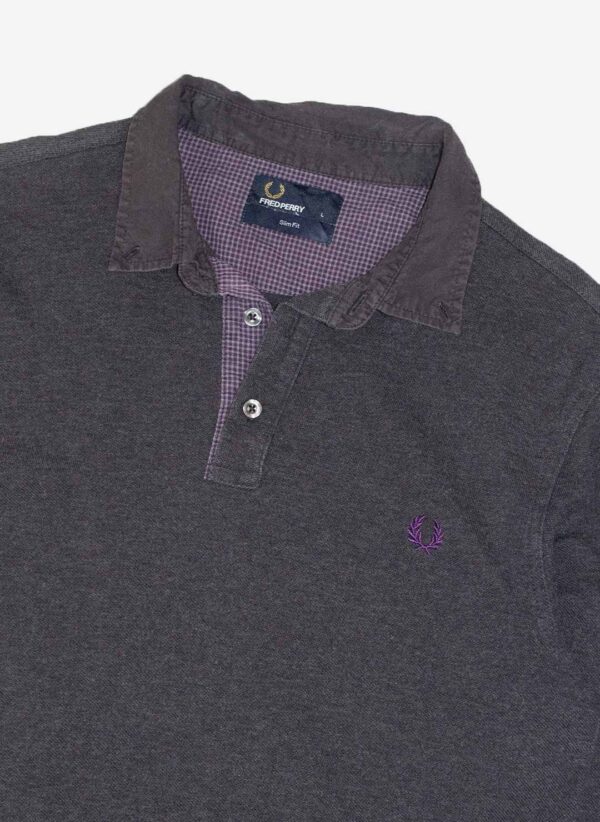 Fred Perry Polo Longsleeve grau – Bild 2