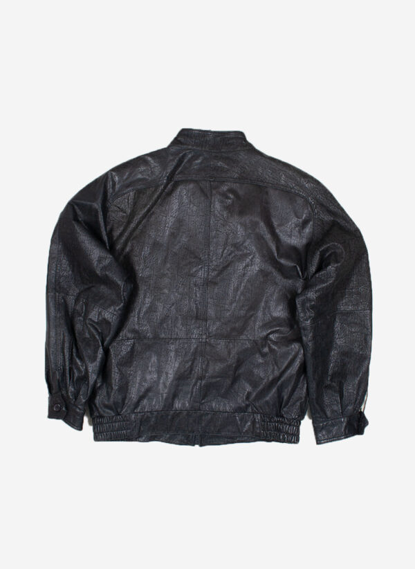 Vintage 80s Lederjacke schwarz – Bild 3