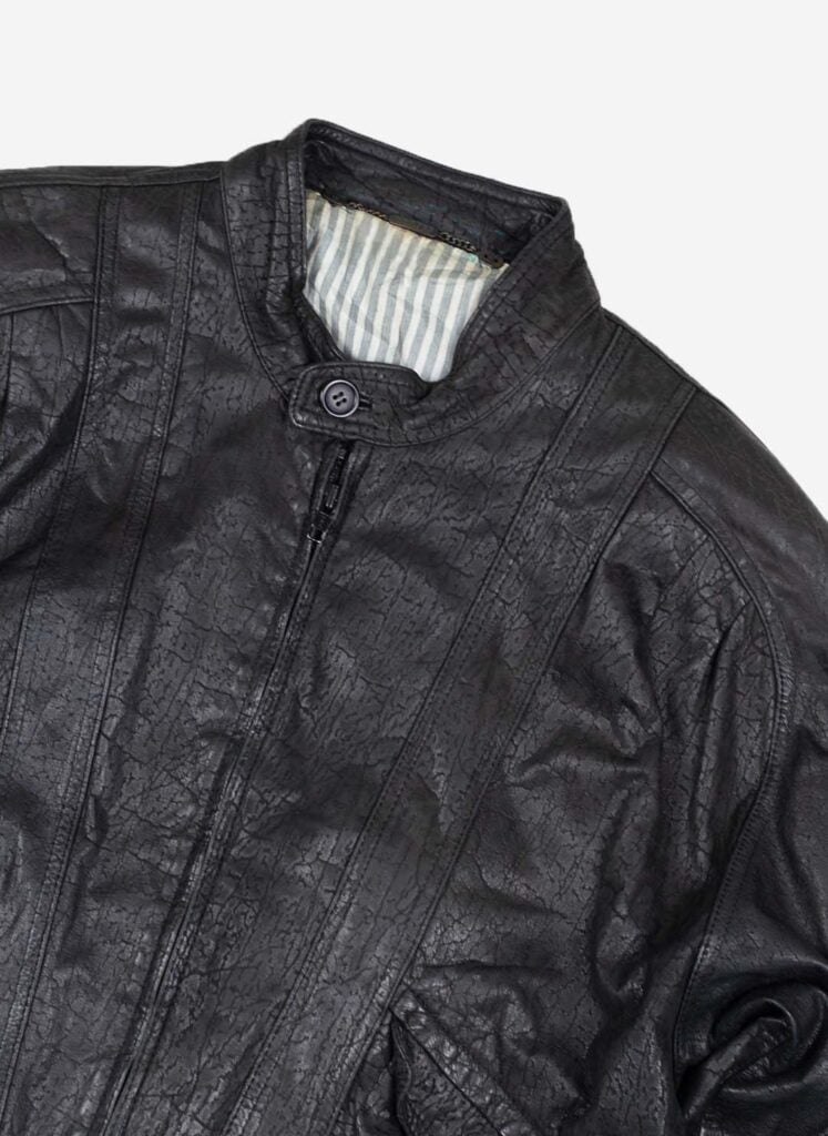 Vintage 80s Lederjacke schwarz