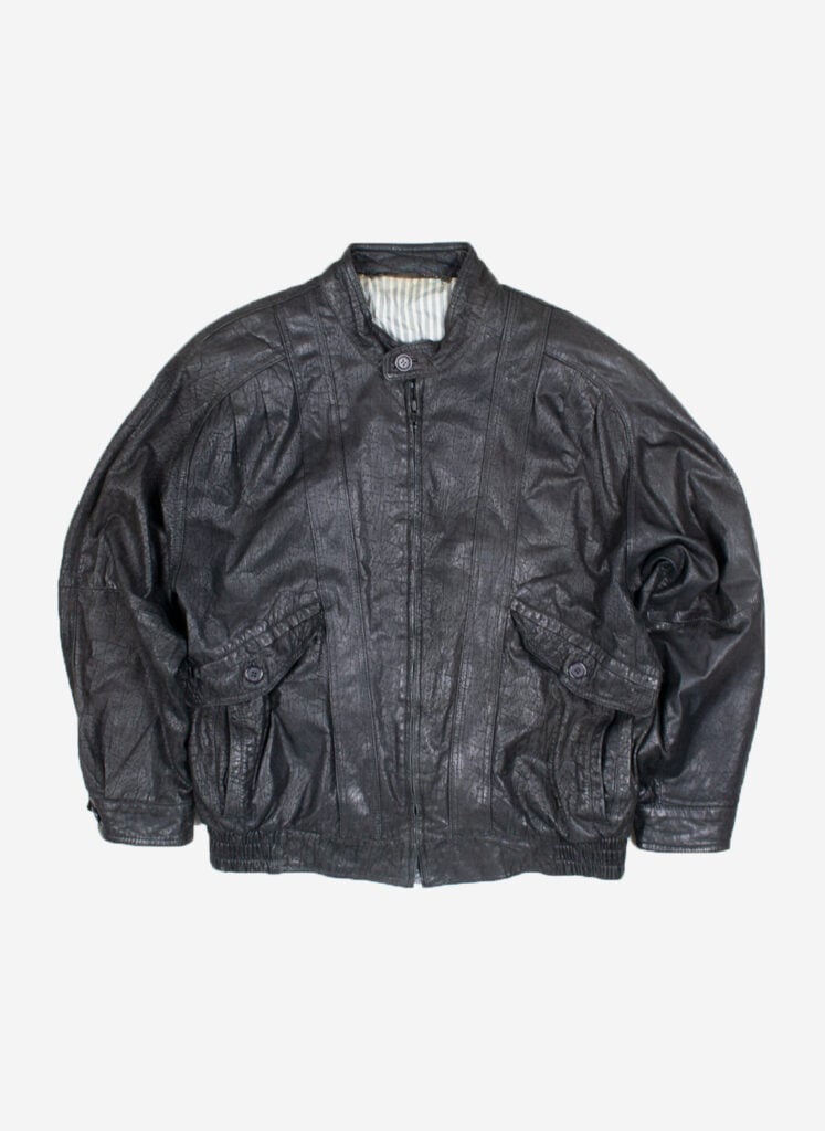 Vintage 80s Lederjacke schwarz