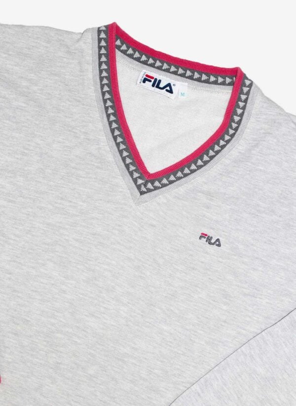 Vintage 90s Fila Sweater grau – Bild 2