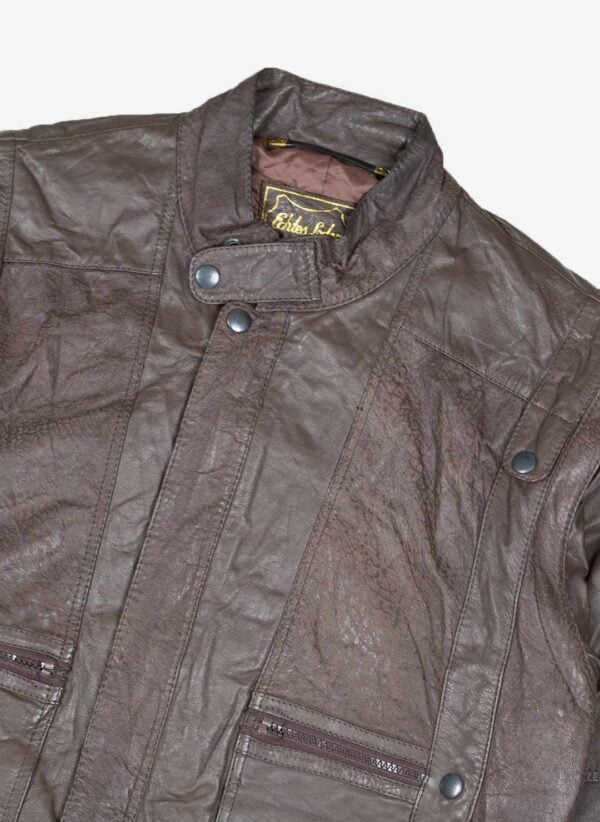 Vintage 90s Boho Lederjacke braun – Bild 2