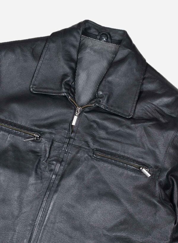 Vintage Angelo Litrico Lederjacke schwarz – Bild 2