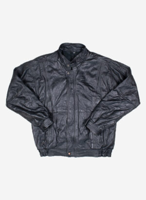 Vintage Biker Lederjacke schwarz