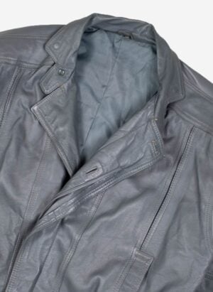 Vintage Lederjacke grau boxy