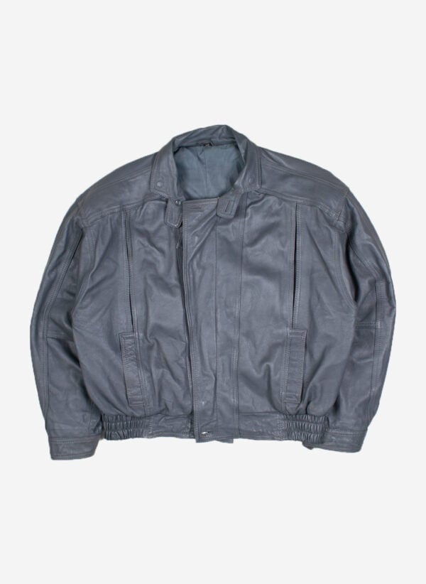 Vintage Lederjacke grau boxy
