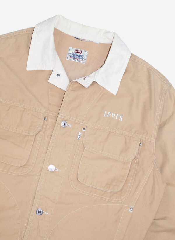 Vintage 90s Levi's Workwear Jacke beige – Bild 2