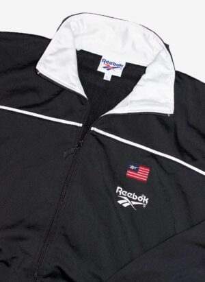 Vintage 90s Reebok Trainingsjacke schwarz