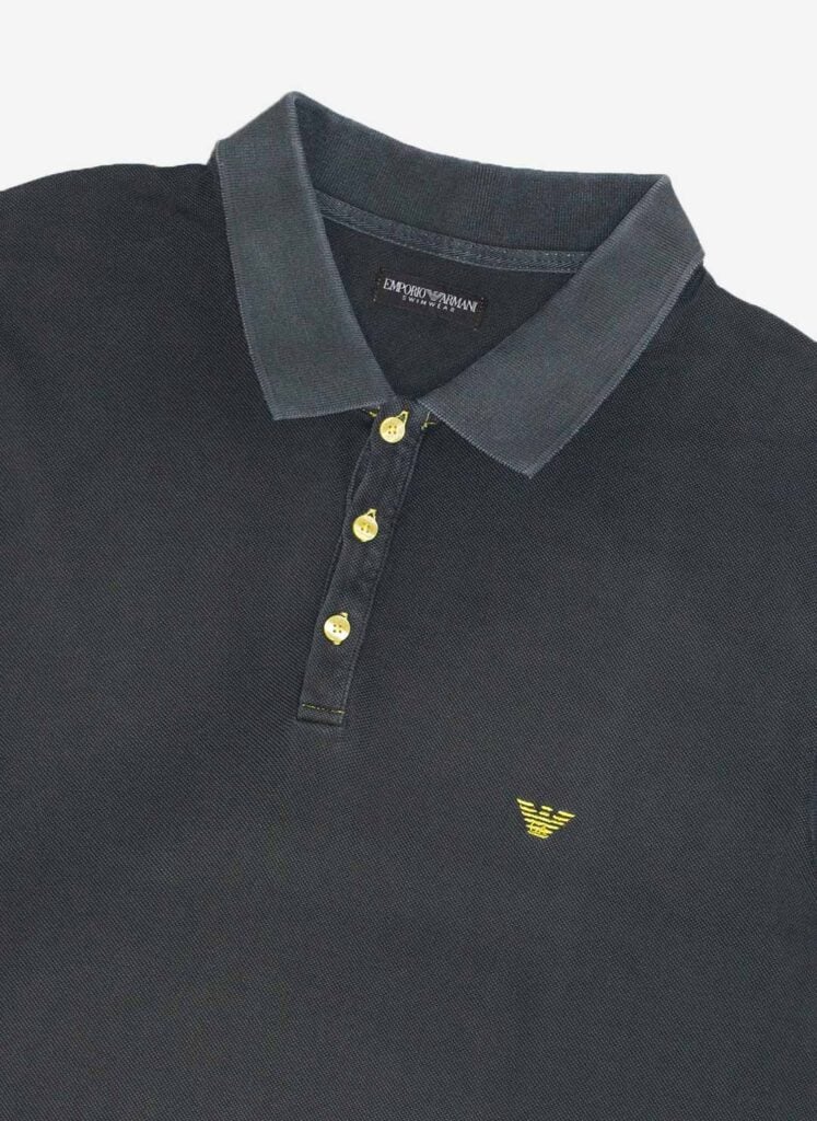 Vintage Armani Poloshirt dunkelgrau